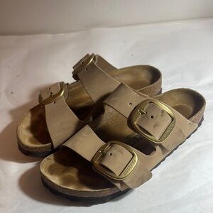 Used Birkenstock Sandals with Gold Buckles women’s 36 narrow